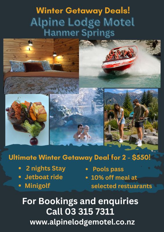 Ultimate getaway package for two adults in Hanmer Springs