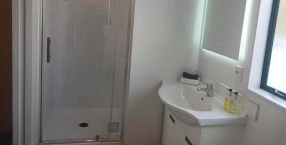 private bathroom of studio unit